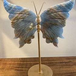 Blue Onyx Crystal Butterfly Wings