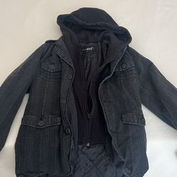 Boys Black Hoodie Jacket Size M (10/12)