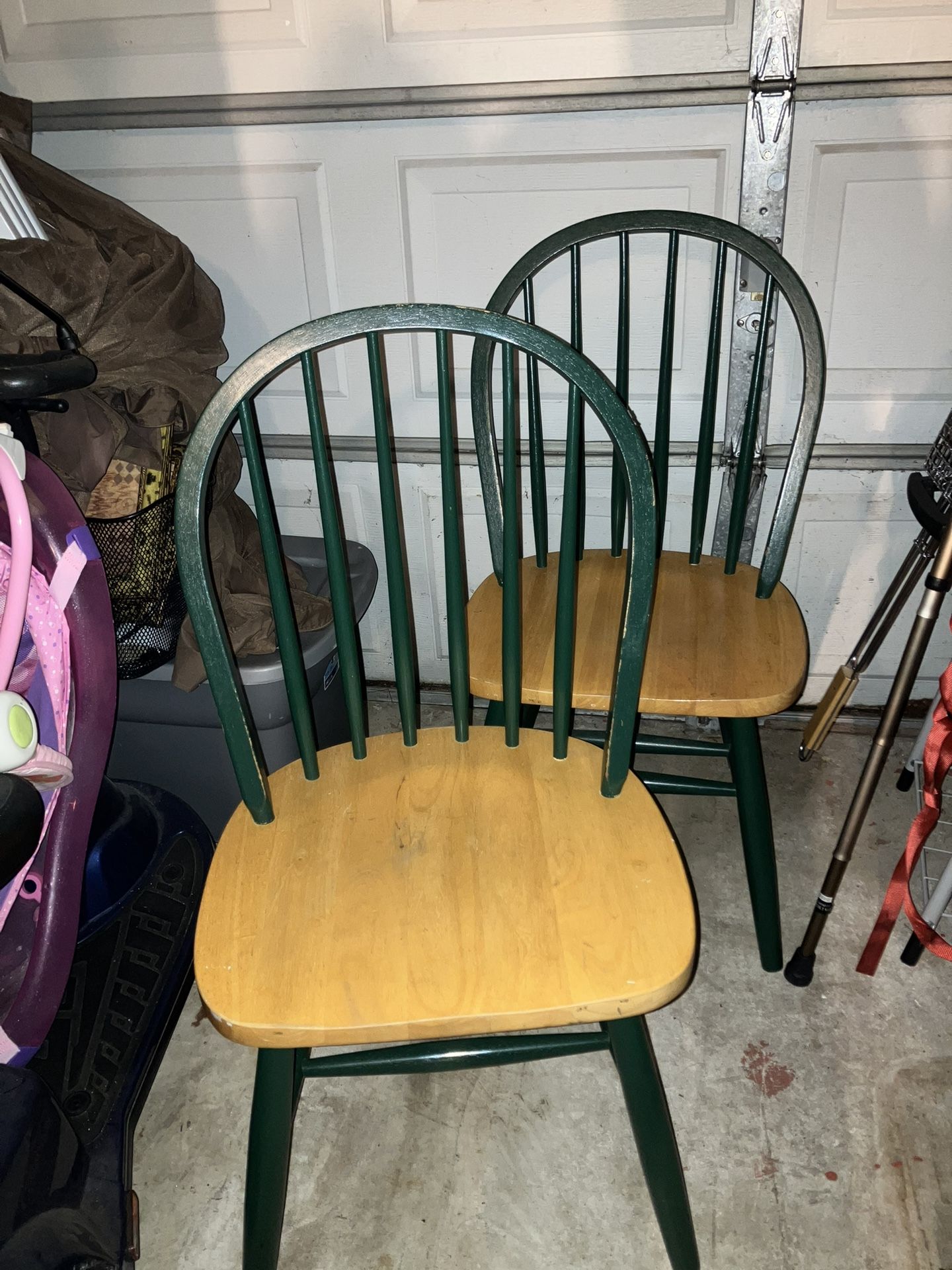 2 Bistro Wooden Chairs 