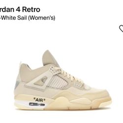 Jordan 4 Offwhite Sail Men Size 8.5