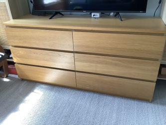 IKEA Dresser 6 Drawer Natural Wood Color