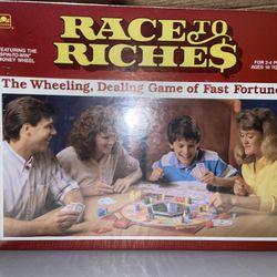 Vintage 1989 Race to Riches Golden Board Game NEW