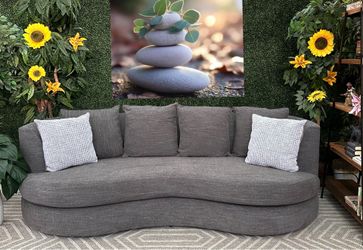 Free Delivery Gray Room & Board Curved Couch