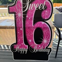 16th Birthday Decorations. Some Not Used. 