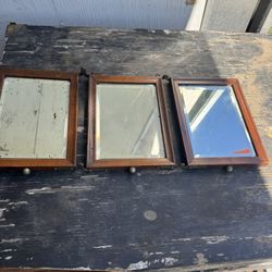 Antique Tri Fold Mirror 