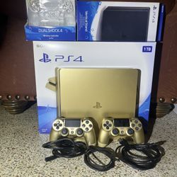 Gold PlayStation 4 PS4 Slim Console Controller Stand