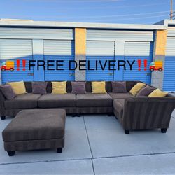 FREE DELIVERY-5 Piece Sectional Sofa w/ Ottoman