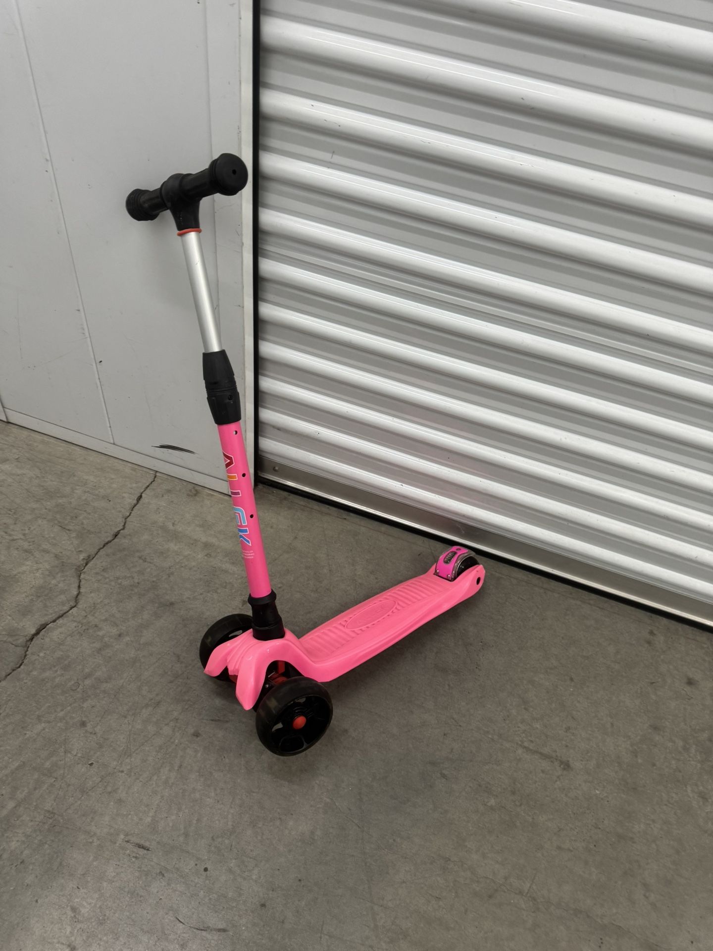 Allek Kick Scooter B02 with Light-Up Wheels and 4 Adjustable Heights