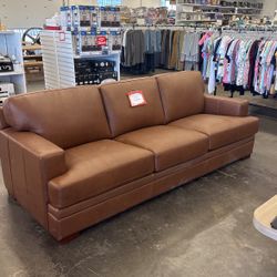 Brighton Leather Sofa, Top Grain Leather