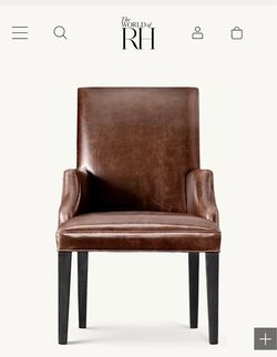 Restoration Hardware Hudson Parsons Genuine Leather Dining Armchairs – Set of 2 – $500