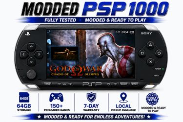 🔥 Sony PSP-1000 Black — Preloaded Games, Ready to Play + 7-Day Warranty 🔥