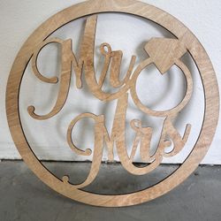 Mr And Mrs Wood Sign