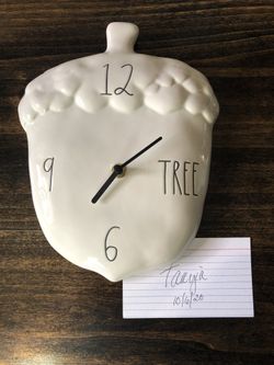 Rae Dunn Acorn Clock - New