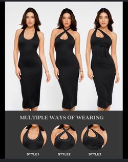 Convertible Backless Halter Sculpting Midi Dress