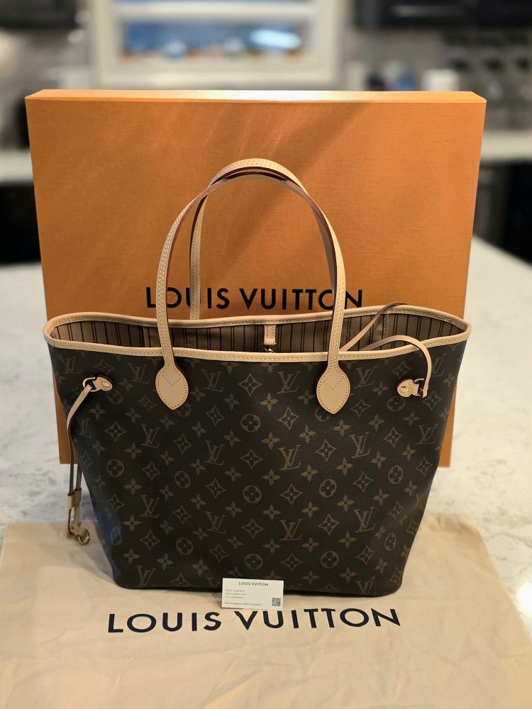 Louis Vuitton Neverfull Tote MM | Rose Beige Monogram With Removable Pouch | Never Used with Original Dust Pouch & Box!