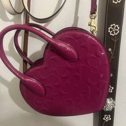 heart shaped coach bag
