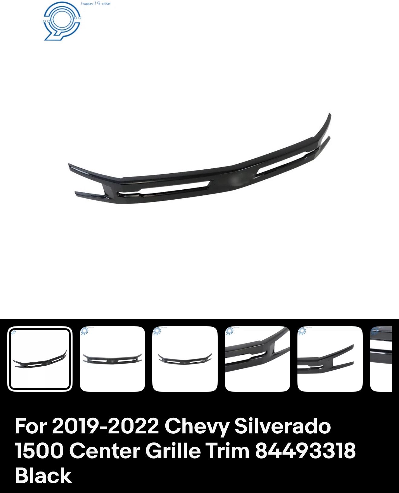 2019-2022 Chevy Silverado Black Center Grill Piece