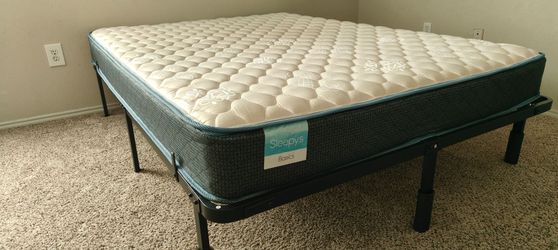 Queen mattress with metal frame sleepys basic