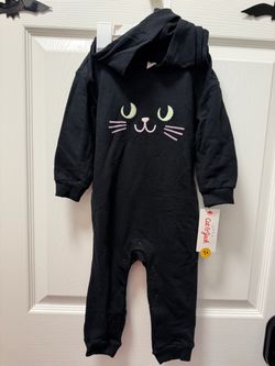 New! Cat & Jack Halloween Cat Jumpsuit w/ Hood *12 Months & 18 Months