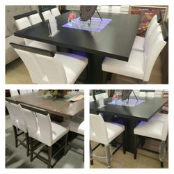 New Counter height dining table set with LED lights