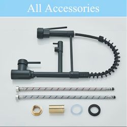 New in box Commercial Kitchen Faucet with Pull Out Sprayer Kitchen Sink Faucet Dual Spout
