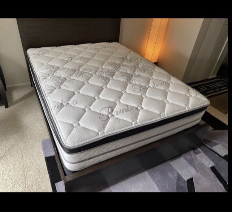 BRAND NEW “LUXURY EURO PILLOW TOP BAMBOO” MATTRESSES ? COLCHONES NUEVOS PILLOW TOP ?( LIMITED TIME ONLY) 5 year factory warranty ! ?12 inches thic