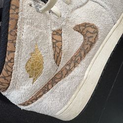 Nike Air Jordan 1 Mid SE "Brown Elephant size 7 youth suede sneakers tennishoes