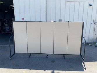 Screenflex 5-Panel Full Motion Room Divider, 6' H x 14' L, Fabric, Locking Casters