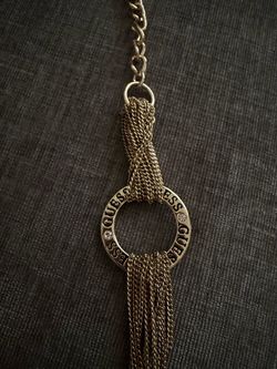 Guess Gold-Tone Chain Tassel Pendant Necklace