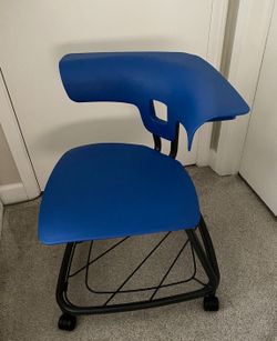 Modern Blue Office  chair with casters and under storage