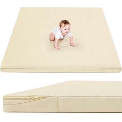 Waterproof Baby Play Mat for Floor 1.3"Thick Memory Foam 50x50”Cushion Playpen Playmat Tummy Time Crawling Mat Nursery Rug Pad Mattress Create Soft & 