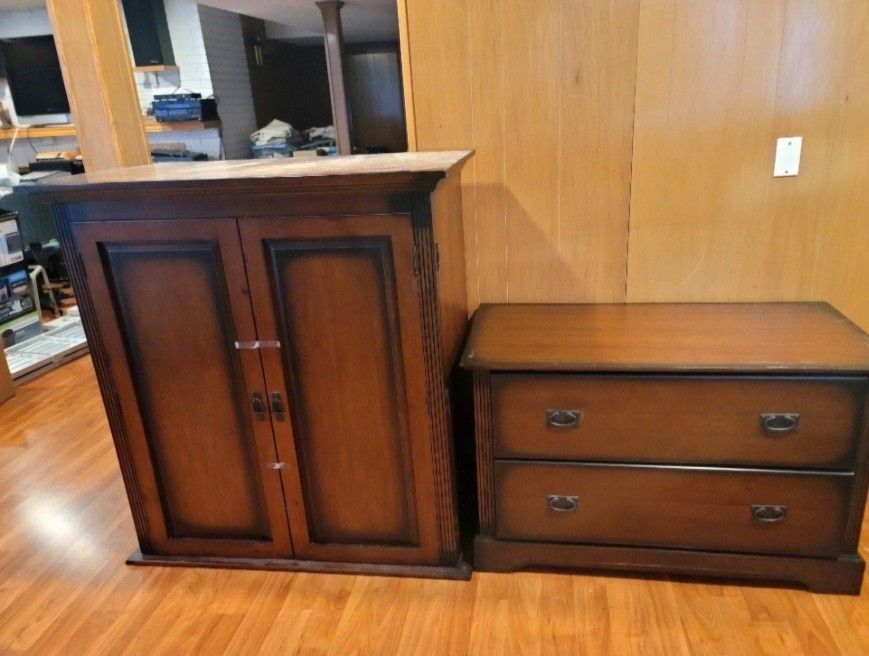 Vintage Antique 2 Piece Cabinet
