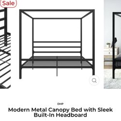 Queen Canopy Bed frame With Drawers 