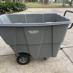 Utility Tilt Truck 1/2 Cu. Yd. Cap, 750 Lbs Gray Dump Cart Bin Global Industrial