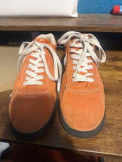 Calvin Klein Orange Suede Low-Top Sneakers