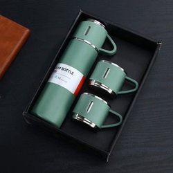 Vacuum Flask Set, Insulated Thermo With Cups 500ml/16.9oz