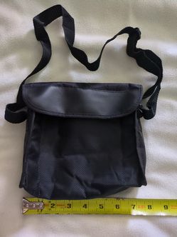 Black Nylon Shoulder Bag - Travel Utility Camera Case (8” Width)