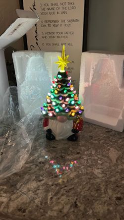12 Inch Led Gnome Ceramic Christmas Tree