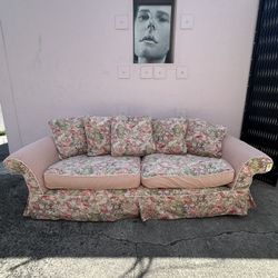 Vintage Cisco Floral Stripe Slipcover Couch QNT4NB