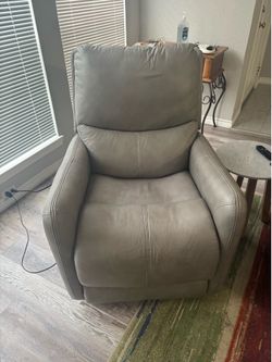 Gray Faux Leather Recliner- Good Condition