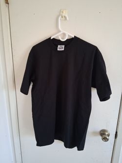 PRO CLUB BLACK TOTAL 12 PC MAN'S HEARYWEIGHT COTTON SHORT SLEEVE T SHIRT SIZE L