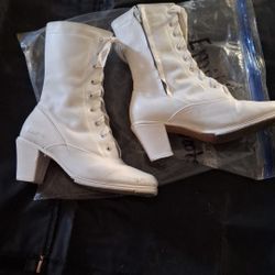 Girls Adelita White Folklorico Boots