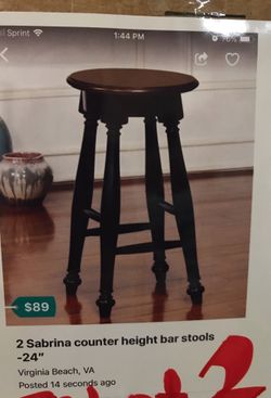 24”, Set of 2, Sabrina Counter Height Bar Stools
