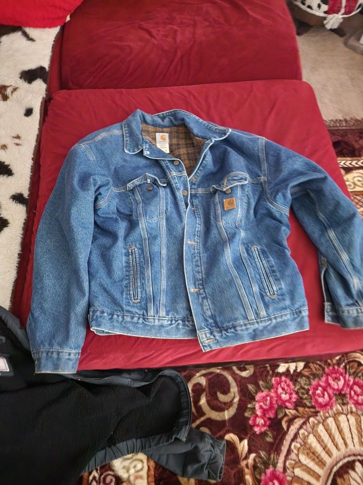 vintage Carhartt denim jacket blanket lined size xxl