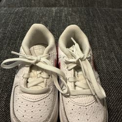 Nike air force 1 Pebble Leather white/white/Pink toddler 7C girls C321691-104