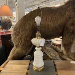 Antique White/Brass Lamp  (No Shade)