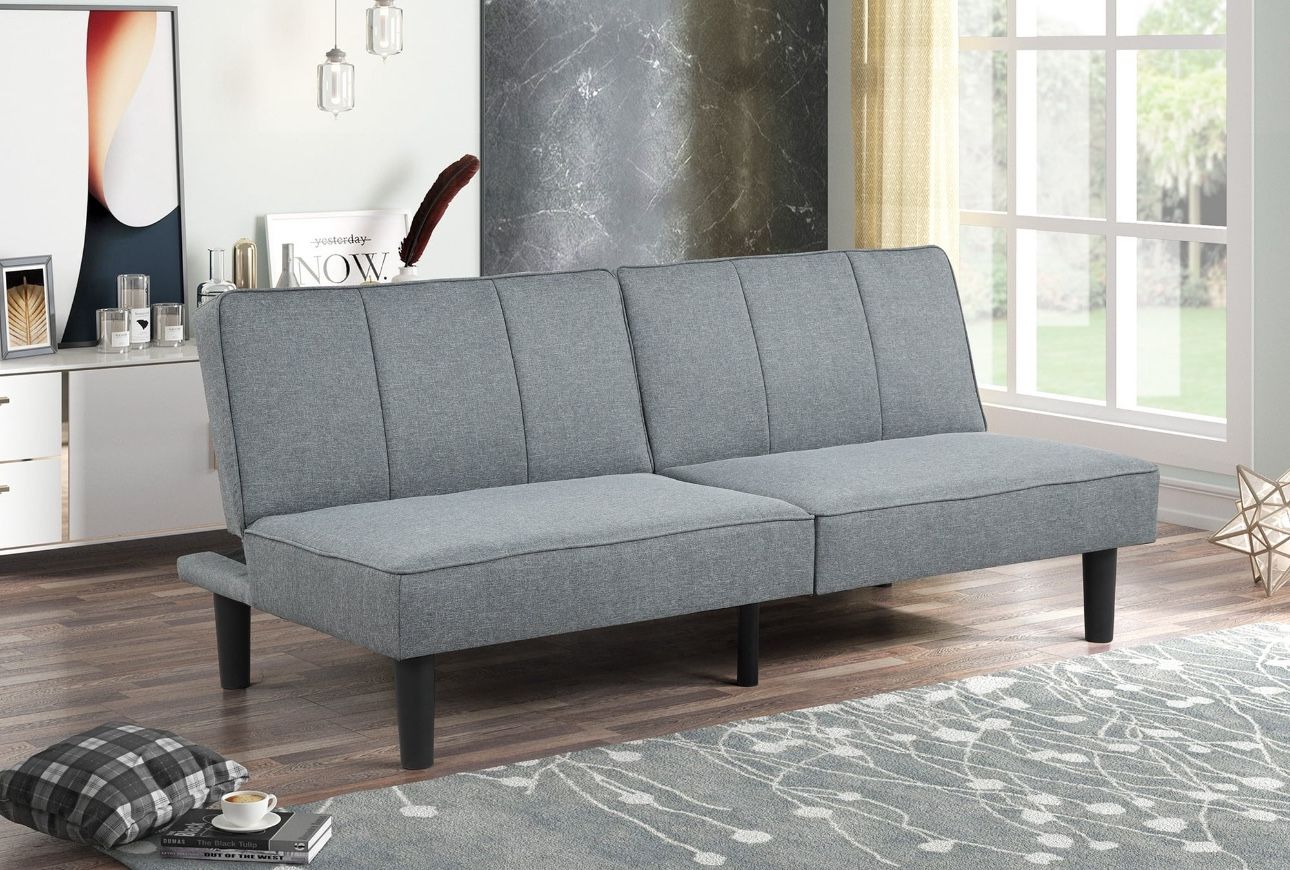 Mainstays 66" Studio Futon, Gray Linen Upholstery