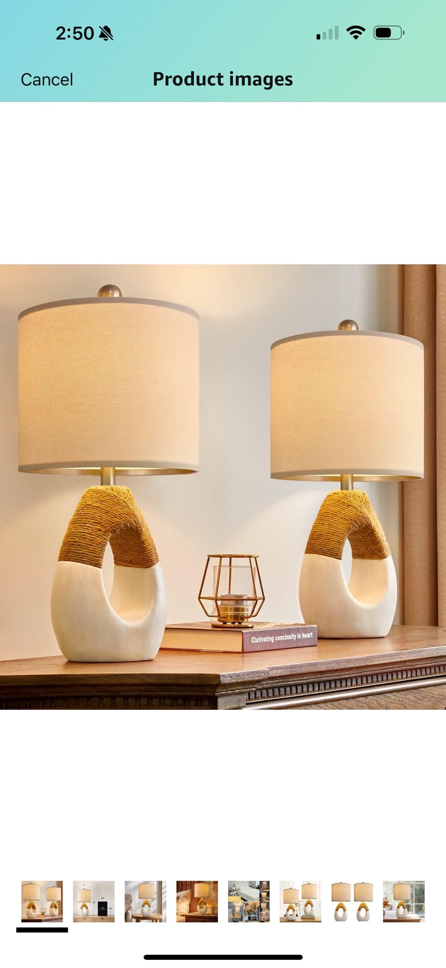 OYEARS Boho Table Lamps Bedroom Living Room Set 2 Small Farmhouse Rattan Table  Lamp 19”Rustic Home Decoration Nightstand Bedside Lamp for Office Compa, image size:884x1920