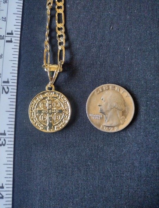 22" Gold Plated Necklace Set With Pendant
