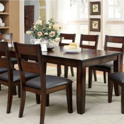 Brand New Dark Cherry 9pc Dining Table Set